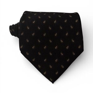 DUNHILL London 100% Silk Paisley Tie Navy Blue Handmade in Italy Luxury Designer